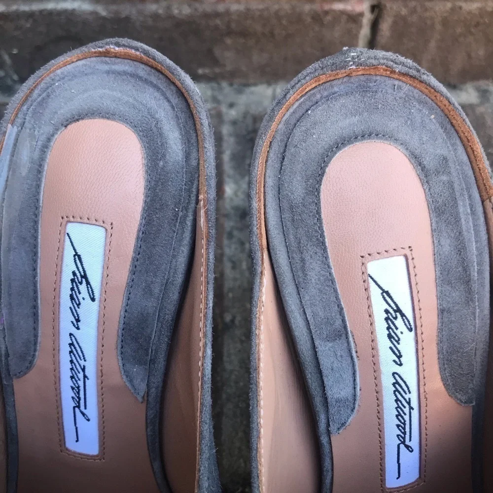 VGUC Brian Atwood Liason Mules in Gray Suede | Size 36 - Picture 2 of 10